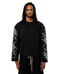 Script Long Sleeve - Black