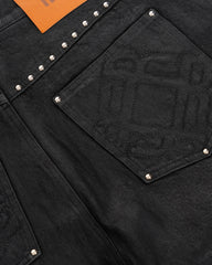 Waxed coated denim