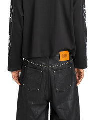 Waxed coated denim