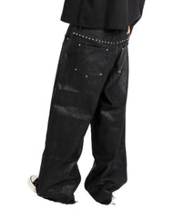 Waxed coated denim