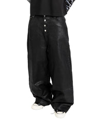 Waxed coated denim